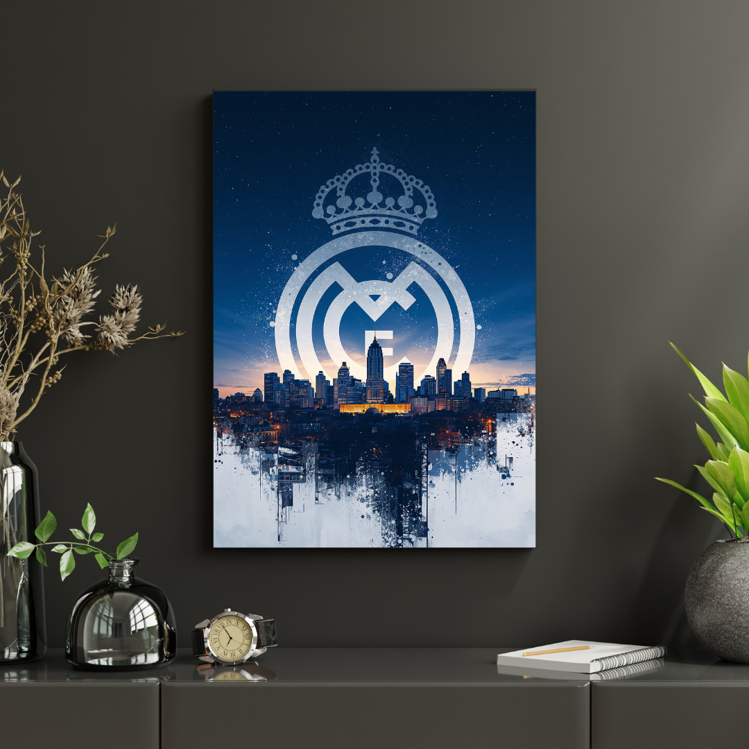 Real Madrid – Skyline „Royal City” Plakat Aluminiowy