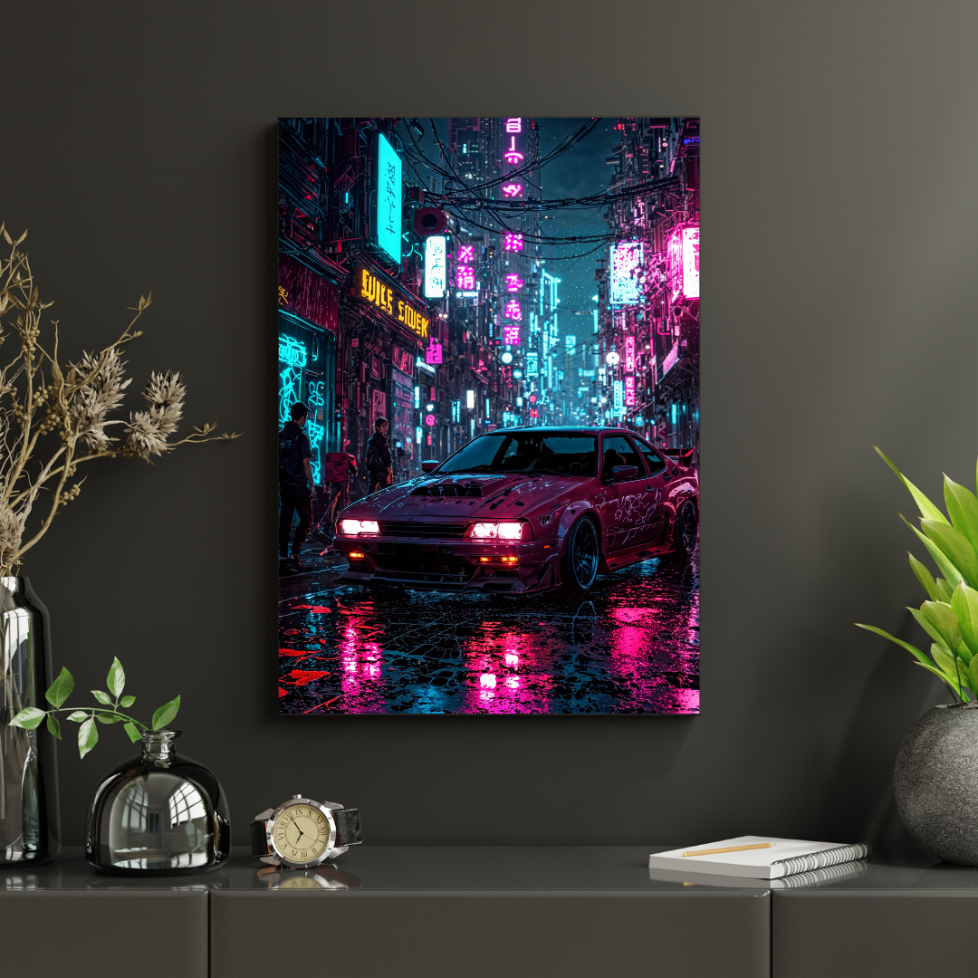Initial D – Cyberpunk Night Drift Plakat Aluminiowy