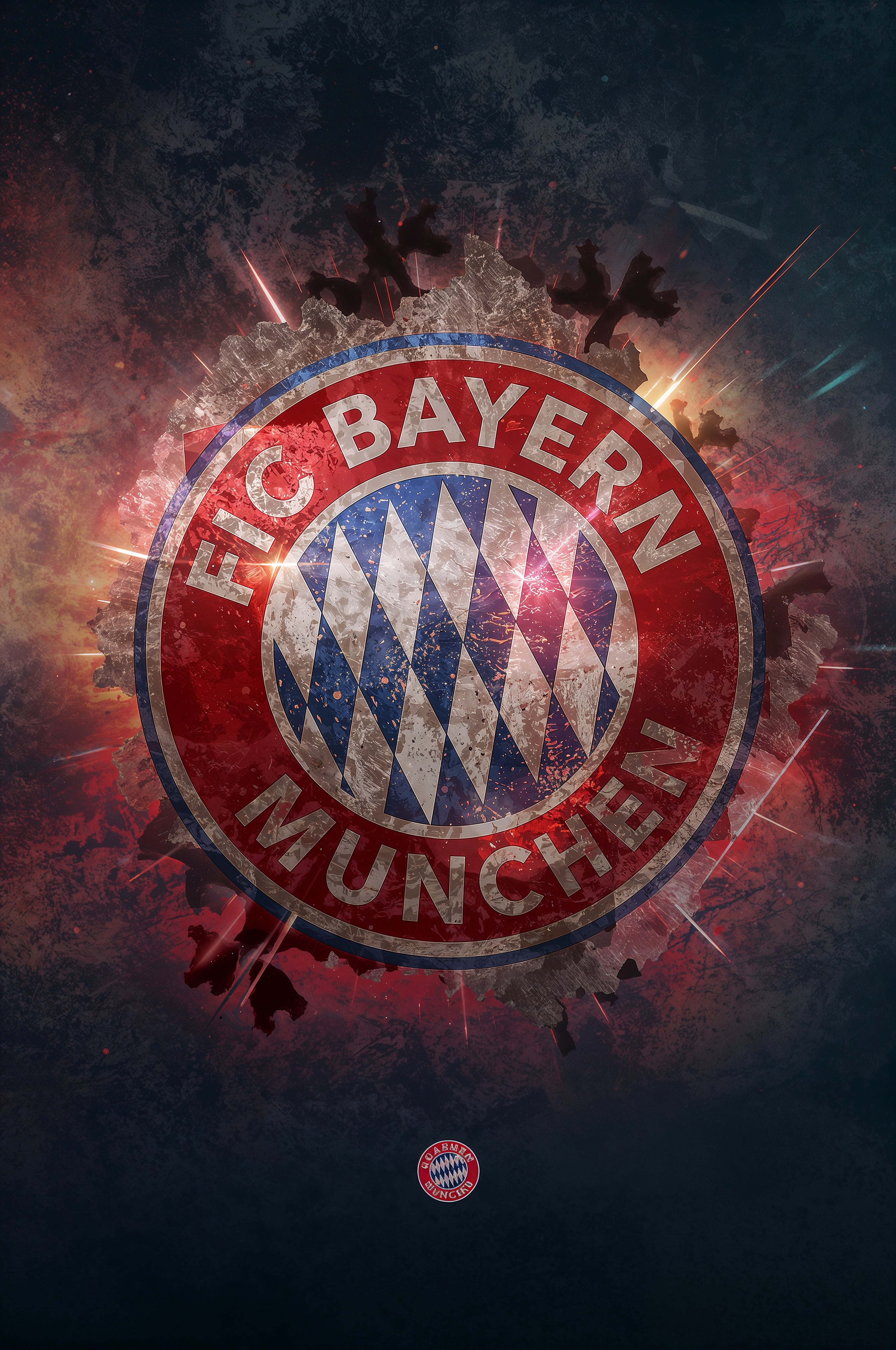 Bayern Munich – Iron Flame Plakat Aluminiowy