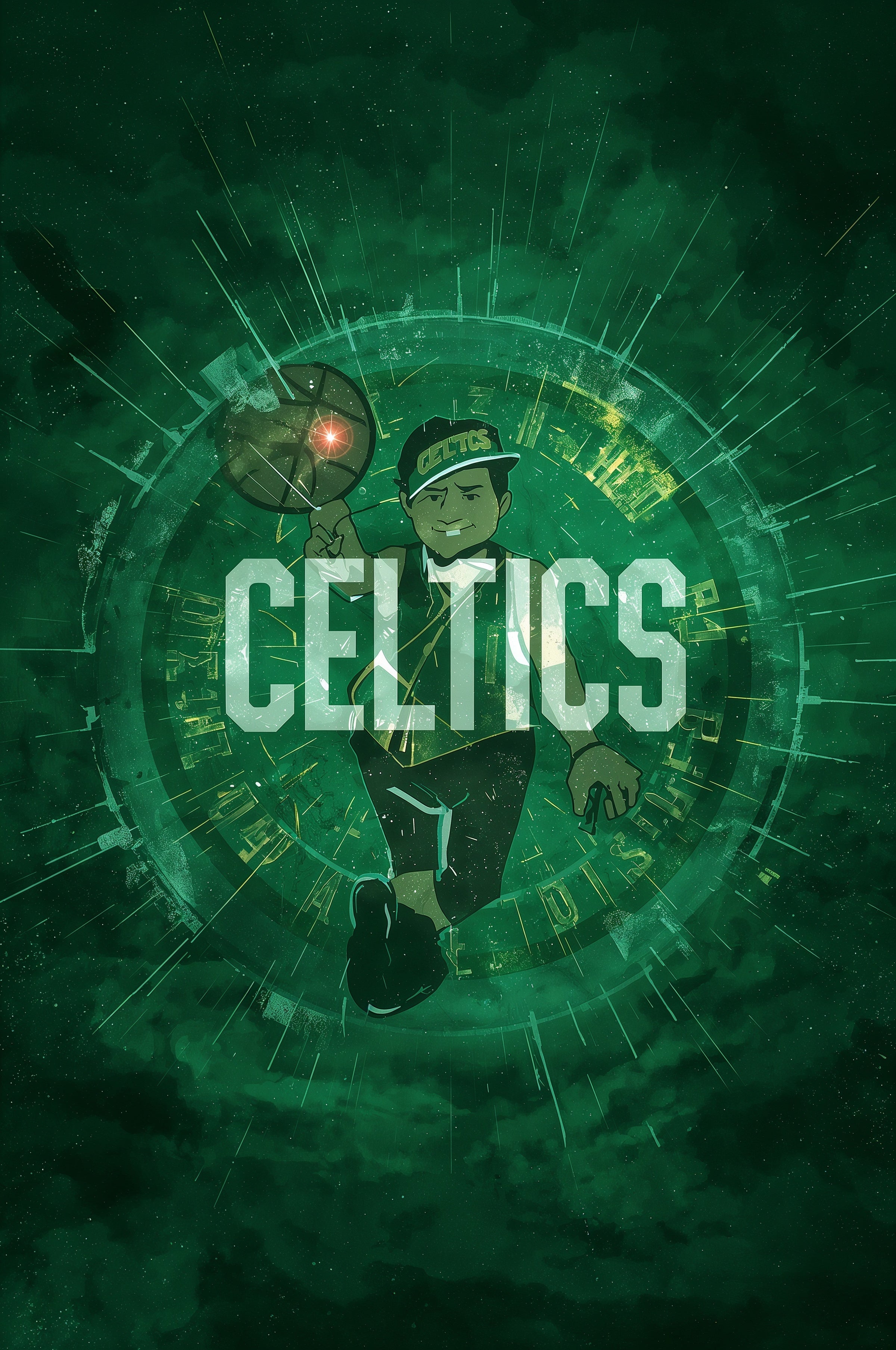 Boston Celtics – Emerald Spirit Plakat Aluminiowy