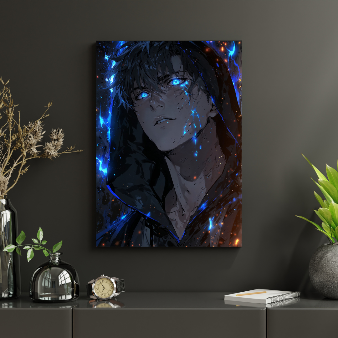 Solo Leveling – Sung Jin-Woo „Blue Eyes” Plakat Aluminiowy
