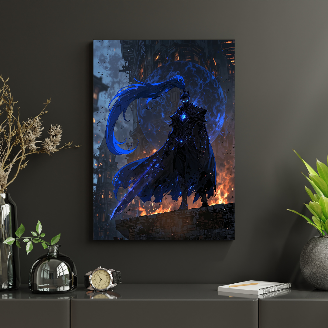 Solo Leveling – Igris „Shadow Flame” Plakat Aluminiowy