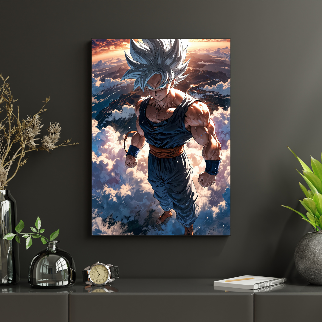Dragon Ball – Goku Ultra Instinct „Sky Battle” Plakat Aluminiowy