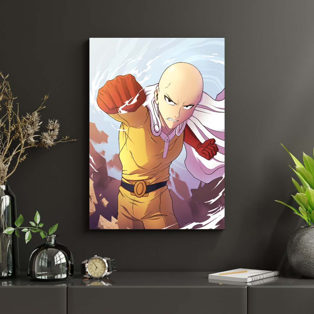 One Punch Man – Saitama „The Hero for Fun” Plakat Aluminiowy