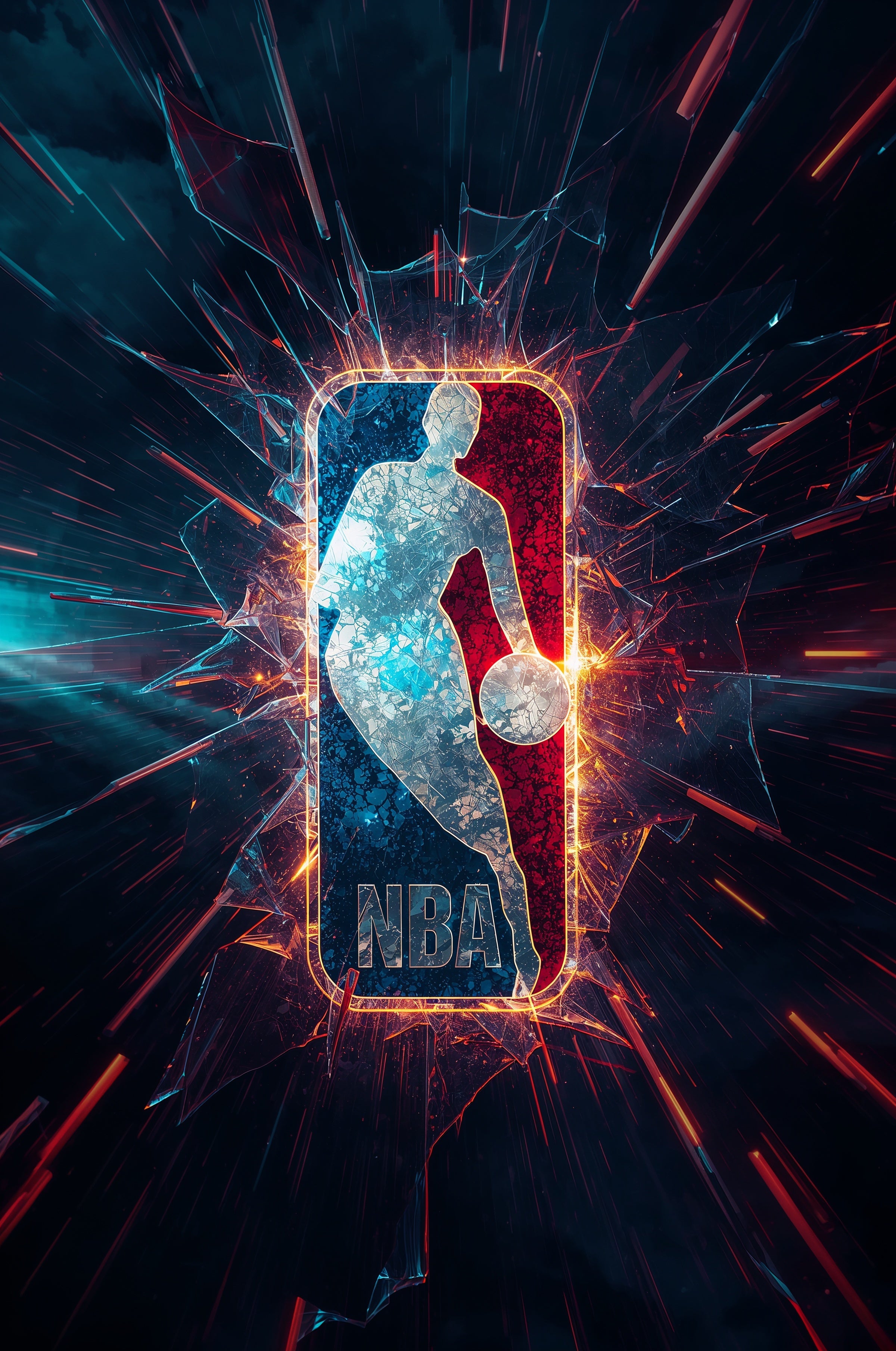 NBA – Logo „Cosmic Slam” Plakat Aluminiowy