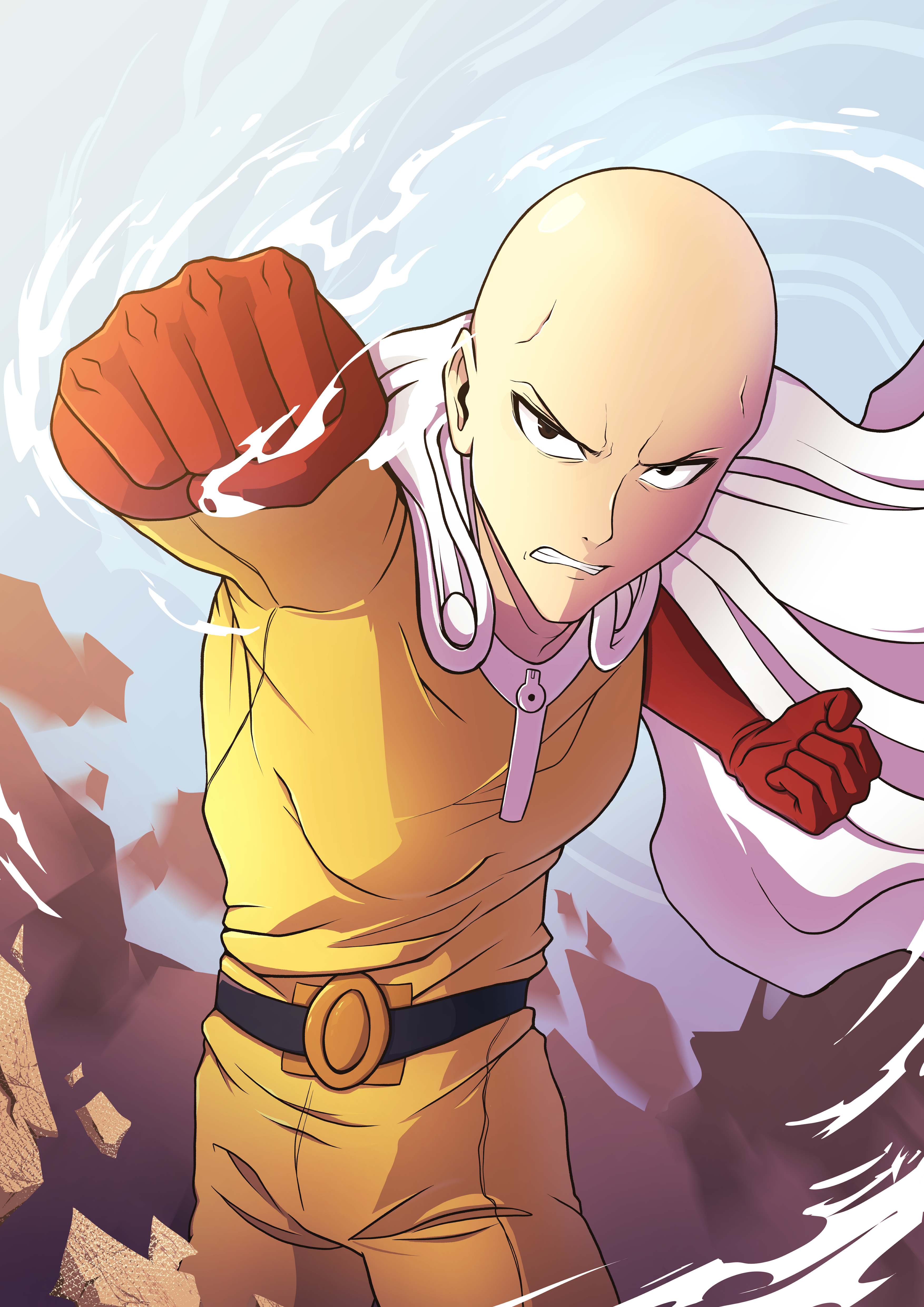One Punch Man – Saitama „The Hero for Fun” Plakat Aluminiowy