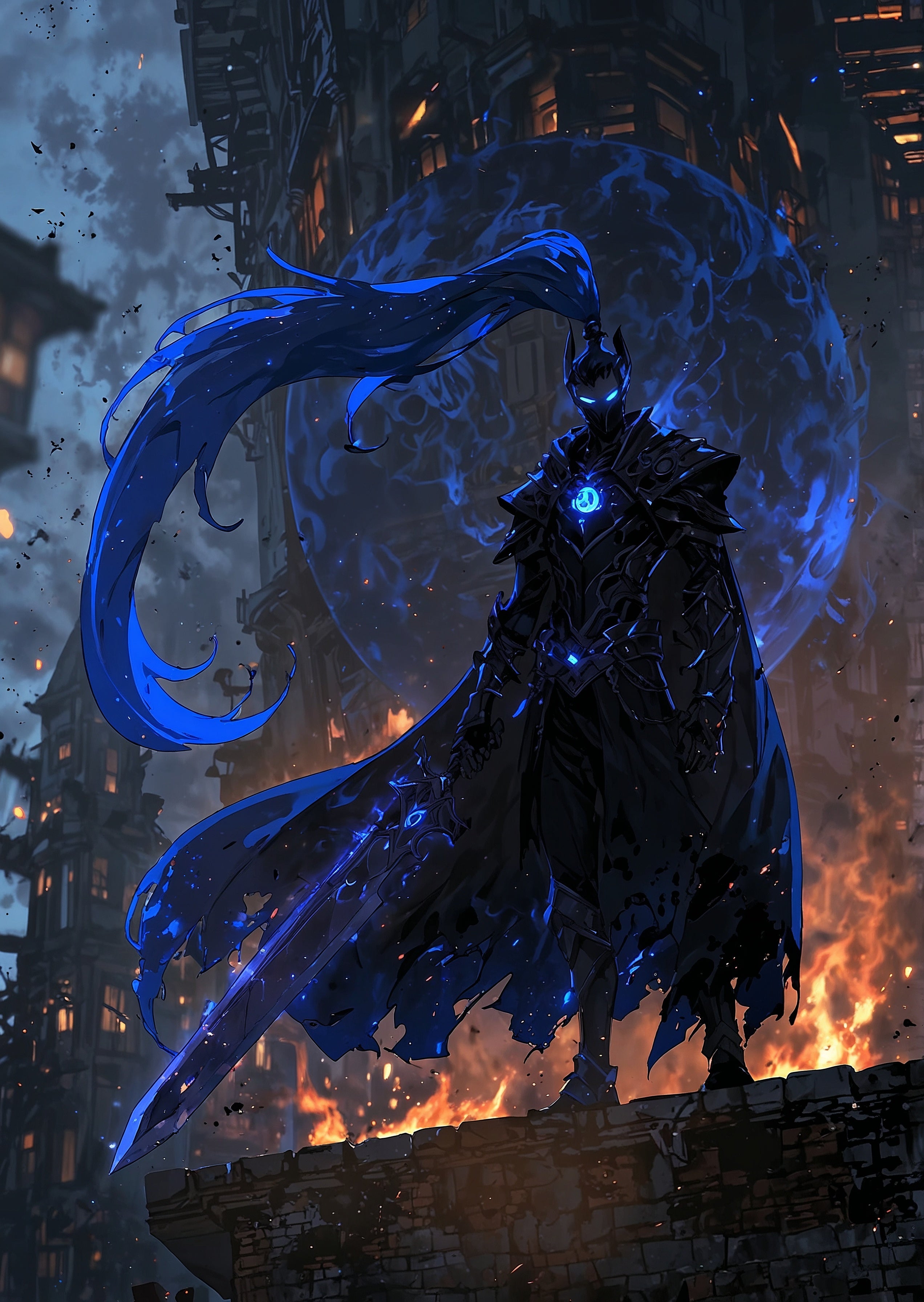 Solo Leveling – Igris „Shadow Flame” Plakat Aluminiowy