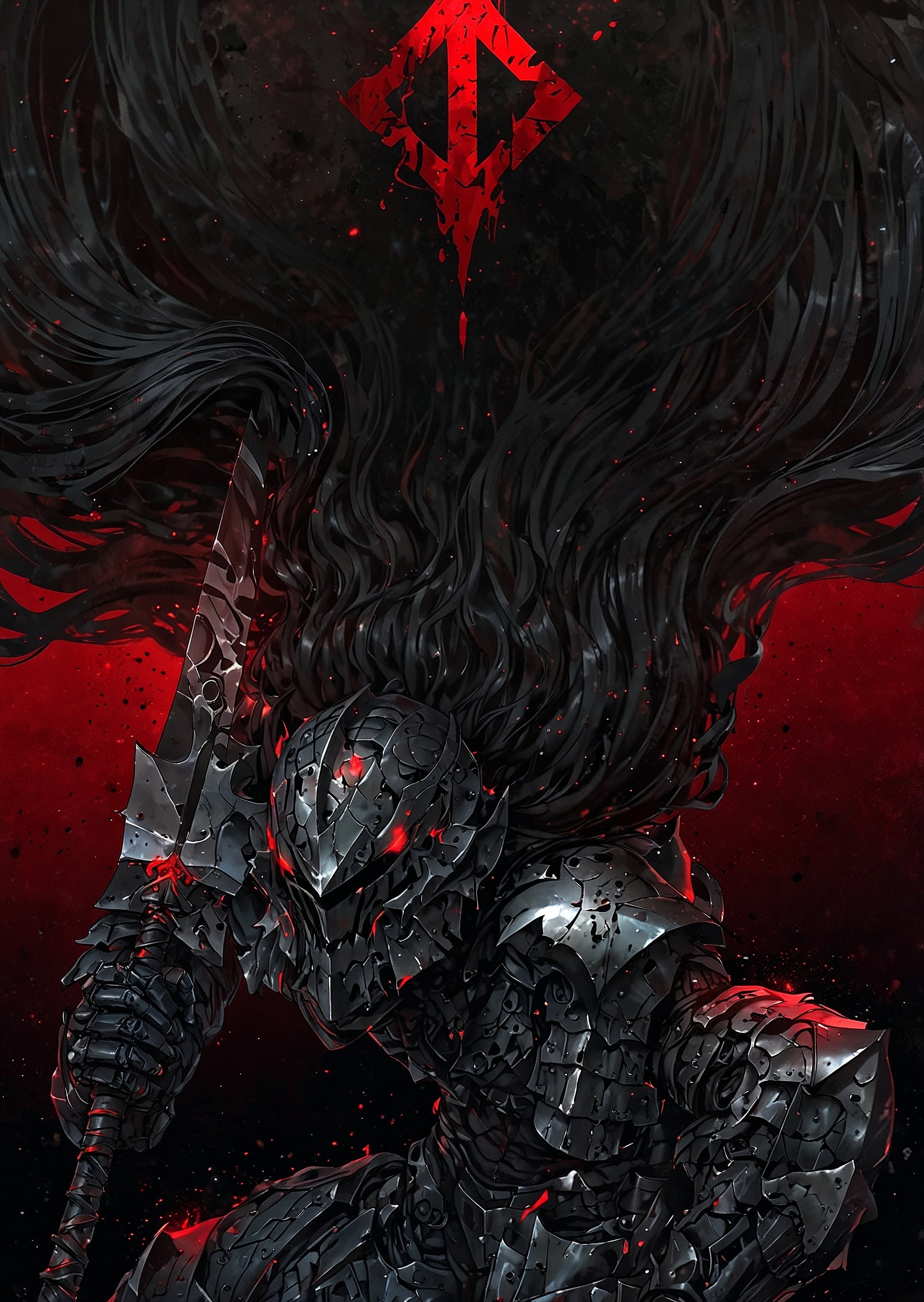 Guts – Berserk „Black Swordsman” Plakat Aluminiowy