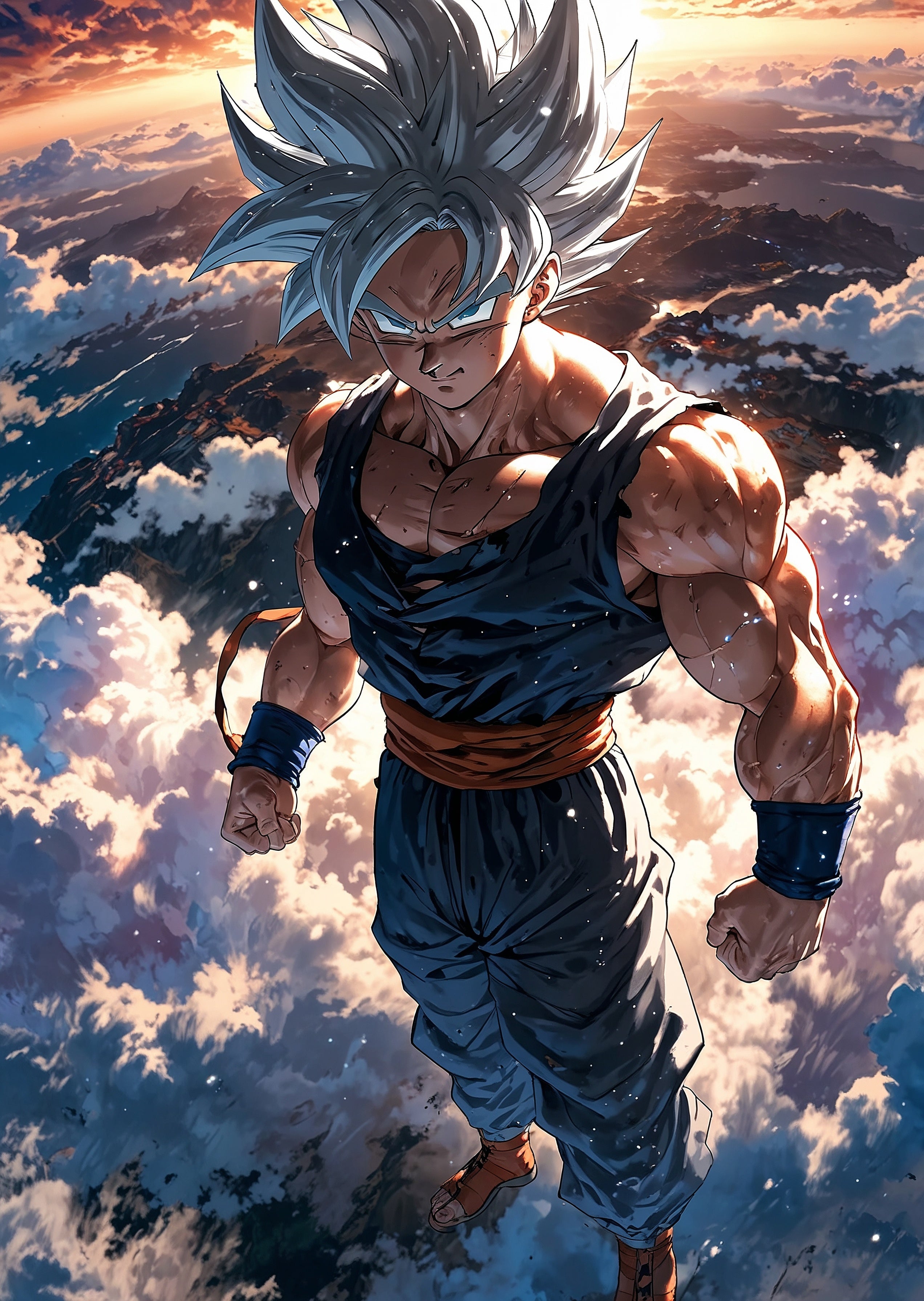 Dragon Ball – Goku Ultra Instinct „Sky Battle” Plakat Aluminiowy