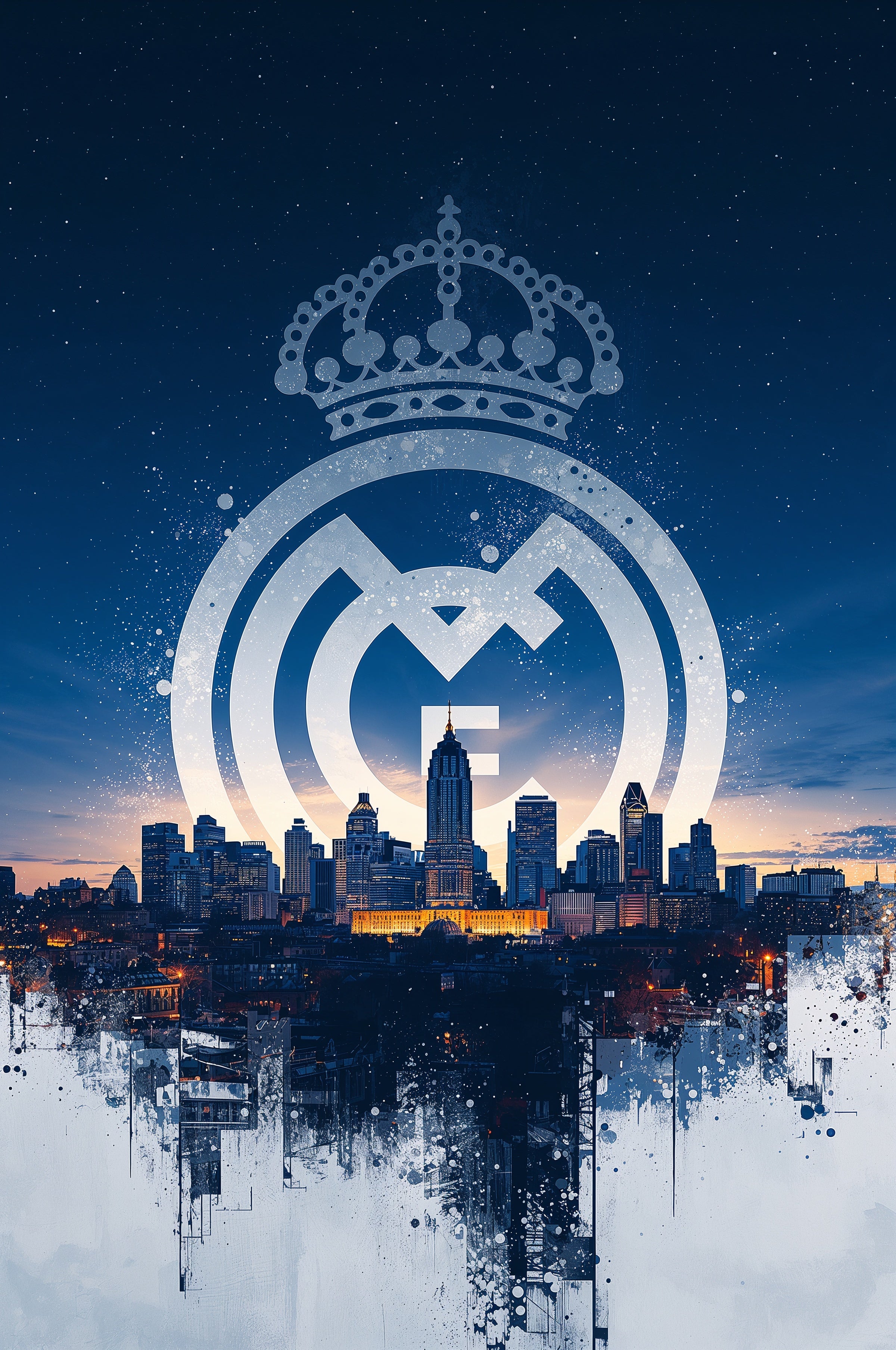 Real Madrid – Skyline „Royal City” Plakat Aluminiowy
