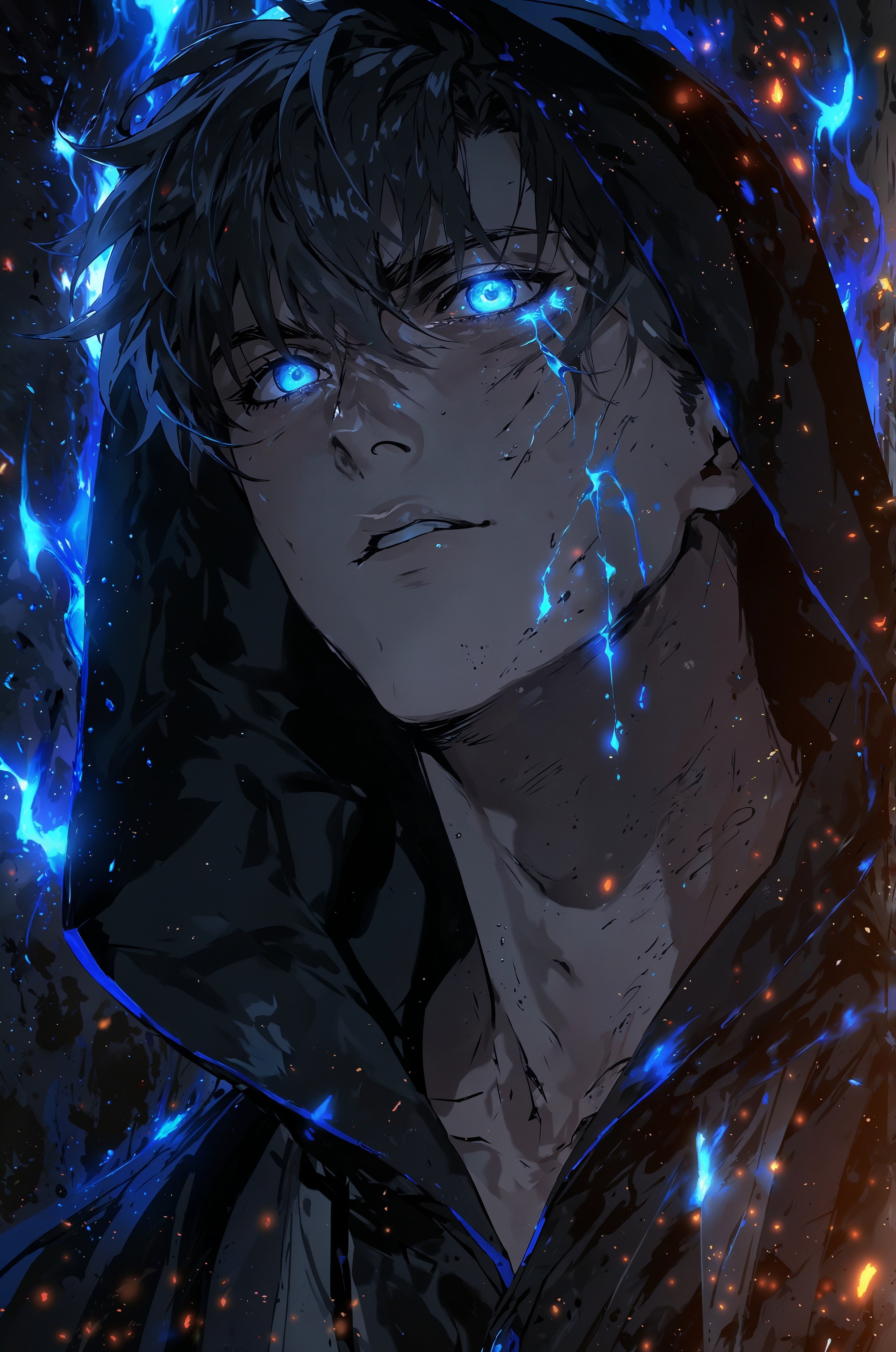 Solo Leveling – Sung Jin-Woo „Blue Eyes” Plakat Aluminiowy